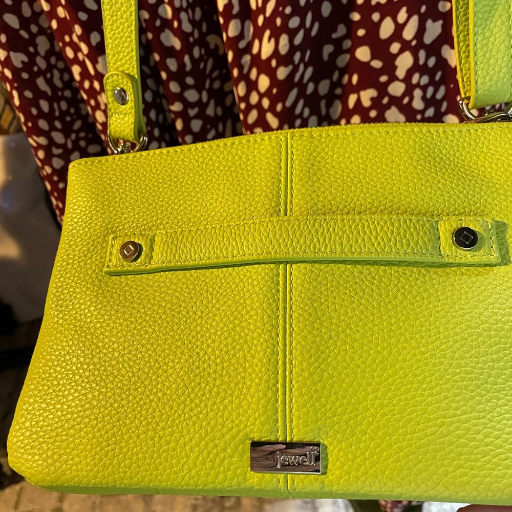 Jewel, lime green shoulder bag